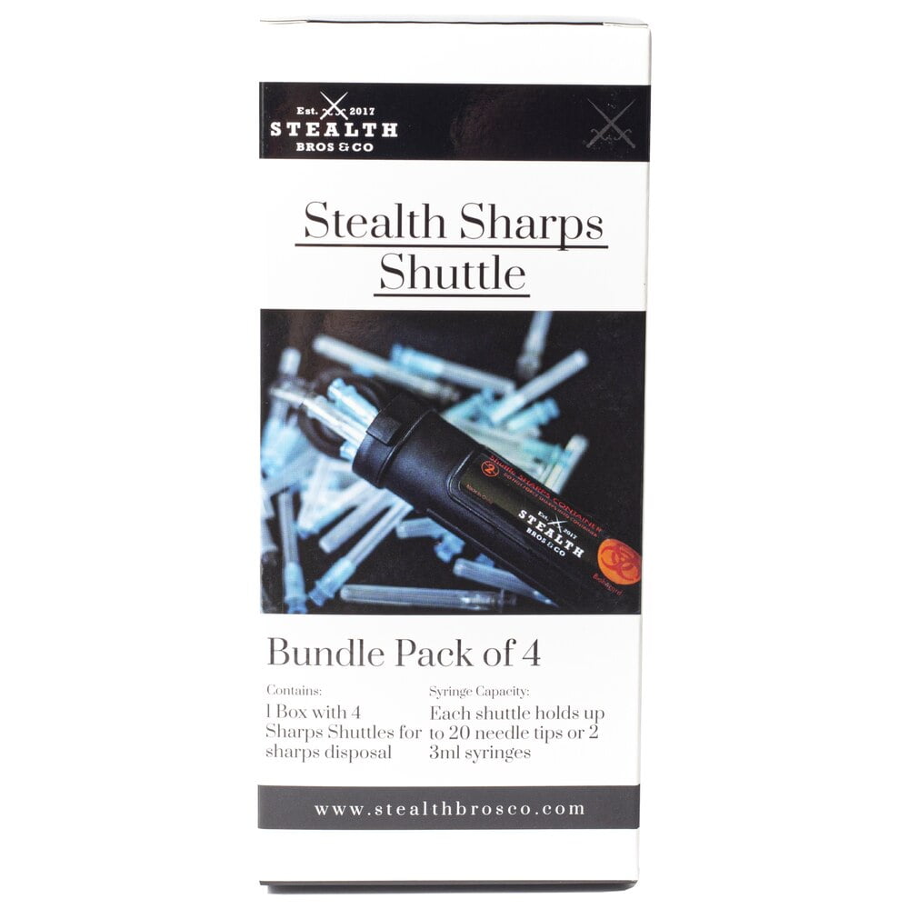Stealth Bros 4 Travel Sharps Disposal Container Specially Designed for Diabetic Needles and Test