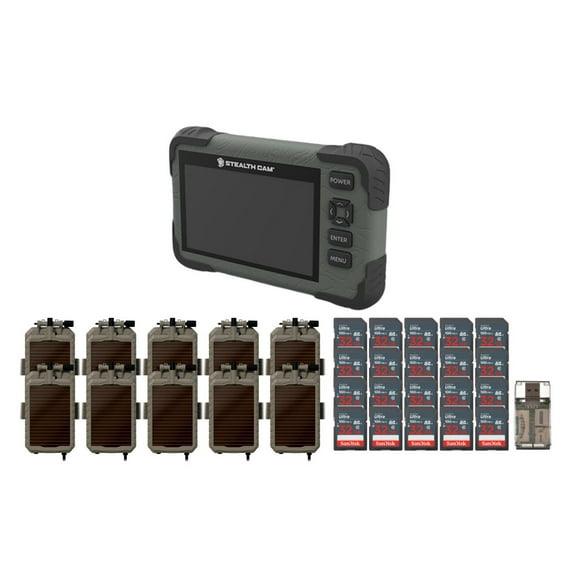 Stealth Cam Adjustable Multi-Pivot Mounting Post for Trail Camera (10-Pack) Bundle with SD Card Reader-Viewer (10-Pack), 32GB Ultra SDHC UHS-I Memory Card (20-Pack), and USB Card Reader (41 Items)