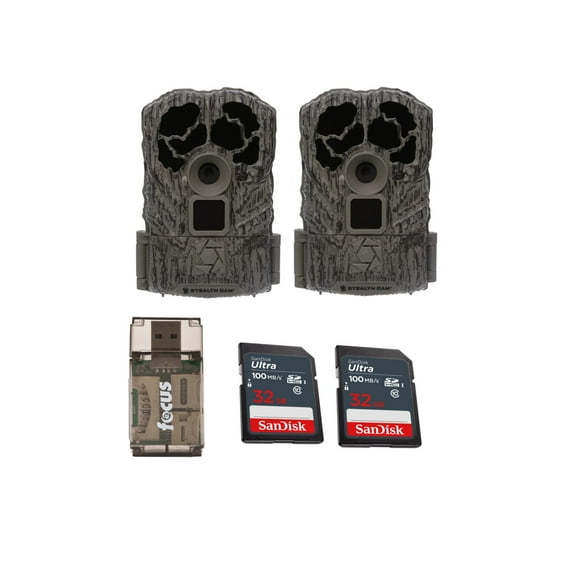 Stealth Cam Browtine 16MP Trail Camera w/32GB SD Card and Card Reader (2-Pack)