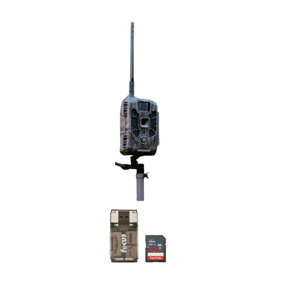 Stealth Cam DECEPTOR MAX 2.0 Dual-Core Cellular Trail Camera (Brown) Bundle with 32 GB Memory Card and Card Reader