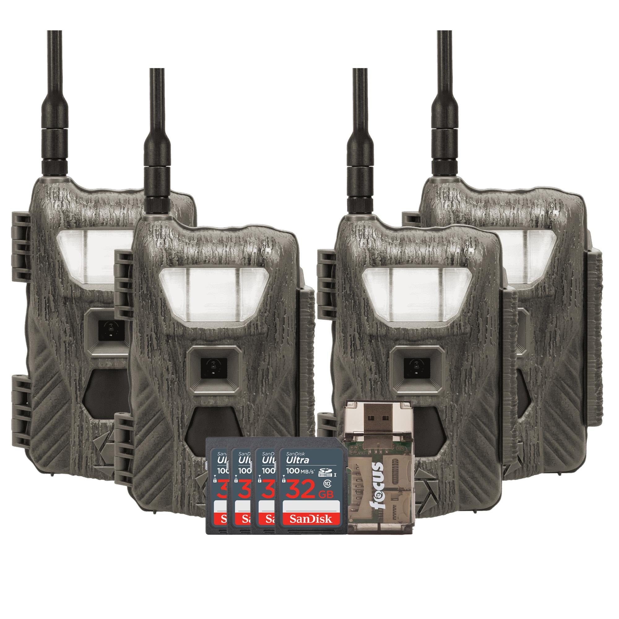 Stealth Cam Flashback 40MP White Flash Cellular Trail Camera 4-Pack with Four  32GB Memory Cards and Card Reader