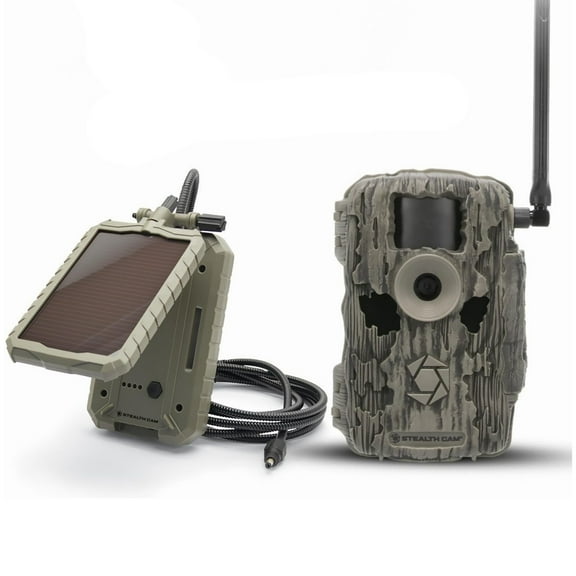 Stealth Cam Fusion MAX Dual Sim 36MP Photo & 1080P HD Video, 0.35 Sec Trigger Speed, App-Controlled Hunting Cellular Trail Camera, AT&T & Verizon + Solar Panel