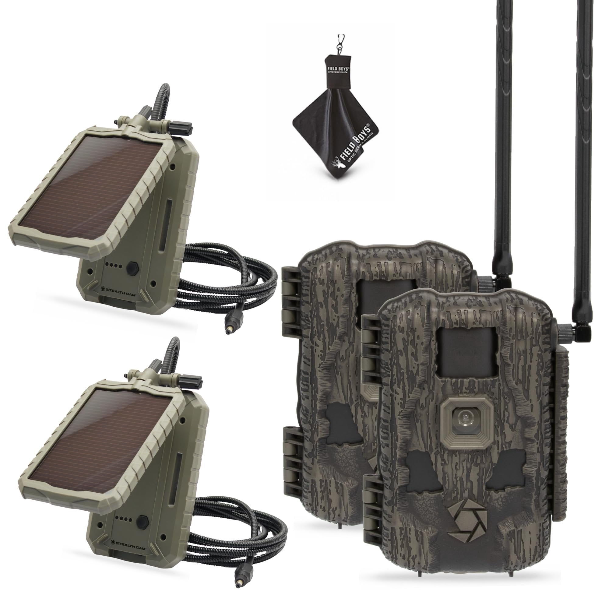 Stealth Cam Fusion Max 2.0 Cellular Trail Camera  36MP Photo, 1080P Video, AT&T/Verizon Compatible, Motion Activated w/Night Vision  Hunting & Wildlife Surveillance Camera + Solar Panel 2PK