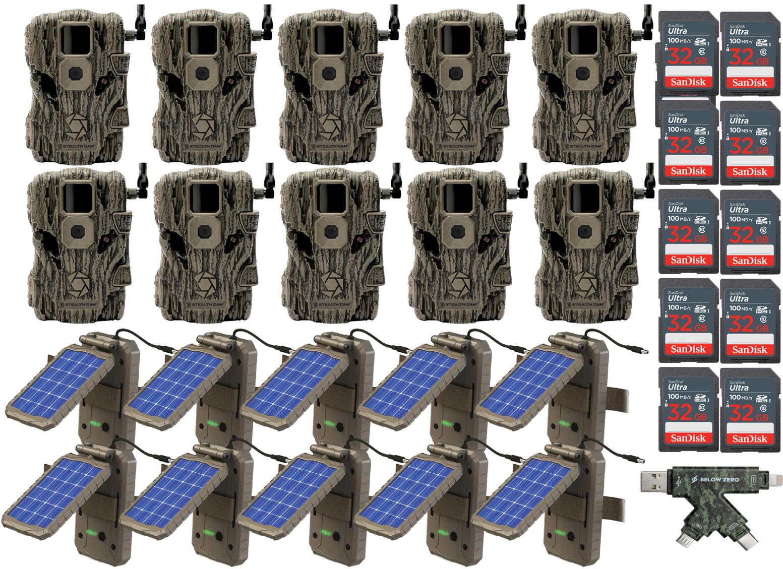 Stealth Cam Fusion X 26 MP  (Verizon) with Solar Power Panel, Card Reader Bundle 10-Pack - image 1 of 5