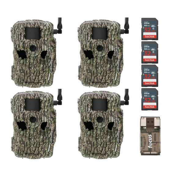 Stealth Cam Fusion XPro 36MP Camera Dual Carrier with SD and Card Reader(4-Pack)
