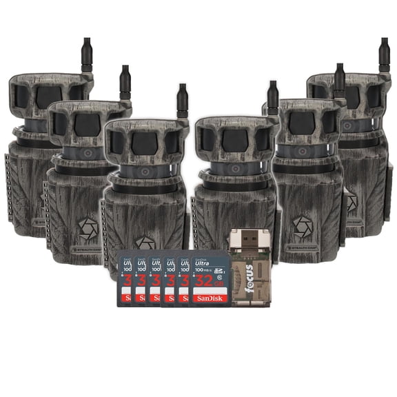 Stealth Cam Revolver 360 Degree Cellular Trail Camera 6-Pack with Six 32GB Memory Cards and Card Reader