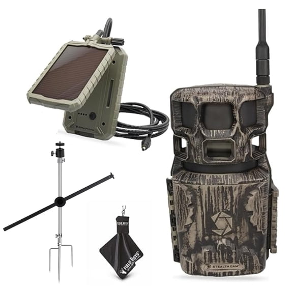 Stealth Cam Revolver Pro 2.0 360 Cellular Camera 40MP, 1-6 Zone On-Demand and Live View, 0.4 Sec Trigger, Built in Memory, HD Photo and Video Includes Solar Panel, Tripod, & Cleaning Cloth 1PK