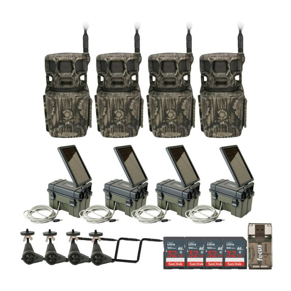 Stealth Cam Revolver Pro 2.0 360-Degree 40MP Cellular Camera 1440p Video Resolution (Brown) Bundle with Holder, Auxiliary Power Pack, Memory Card, and SD Reader (19 Items)