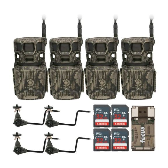 Stealth Cam Revolver Pro 2.0 360-Degree 40MP Cellular Camera 1440p Video Resolution (Brown) Bundle with Holder, Memory Card, and SD Reader (13 Items)