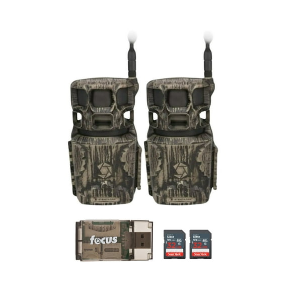 Stealth Cam Revolver Pro 2.0 360-Degree 40MP Cellular Camera 1440p Video Resolution (Brown) Bundle with Memory Card and SD Reader (5 Items)