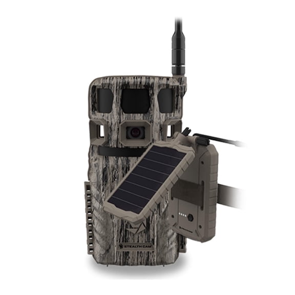 Stealth Cam Revolver Pro 2.0 Trail Camera with Solar Battery Pack - 360-Degree Detection, 100ft Range with Built-In 32GB Storage