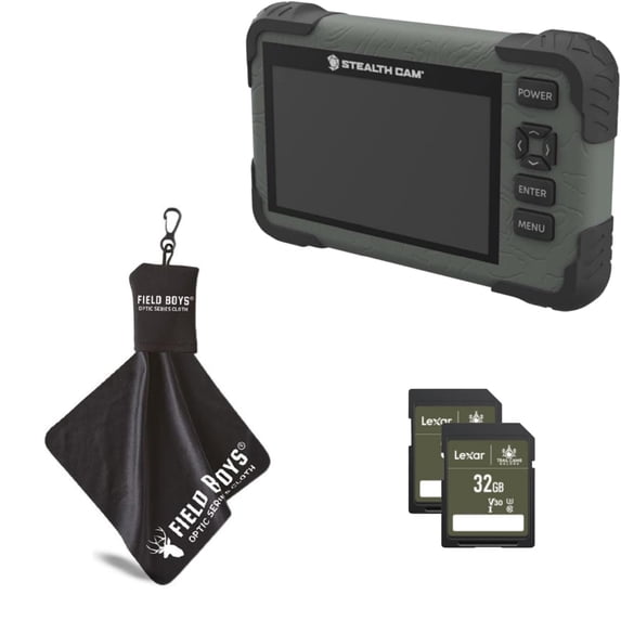 Stealth Cam SD Card Reader & 1080P HD Video Viewer, Water-Resistant, 4.3" Color LCD, Wrist Lanyard, includes Two SD Cards & Microfiber Cloth