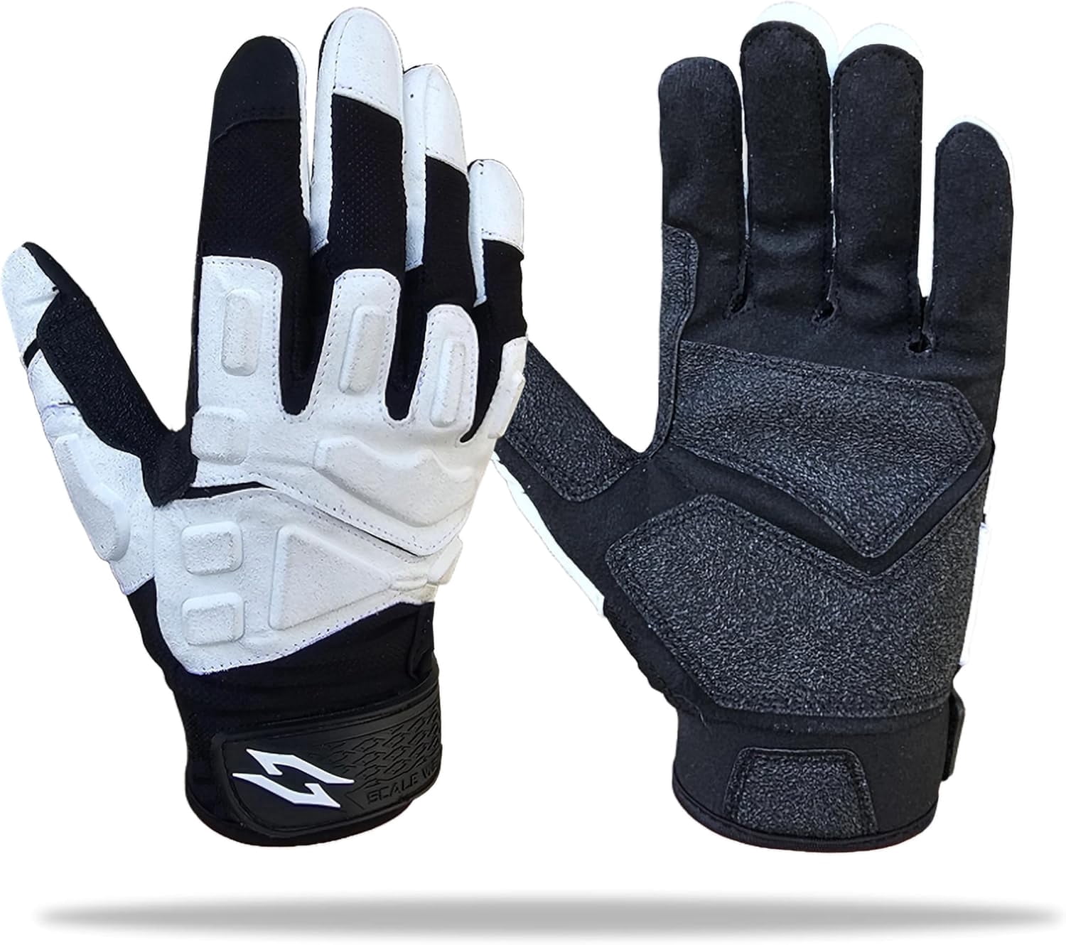Stealth Football Lineman Gloves Black, Battle College Lineman, Be a Villain Not a Joker with Padded Protection, Youth, Kids, Men, Boys, Small to XXL Sizes