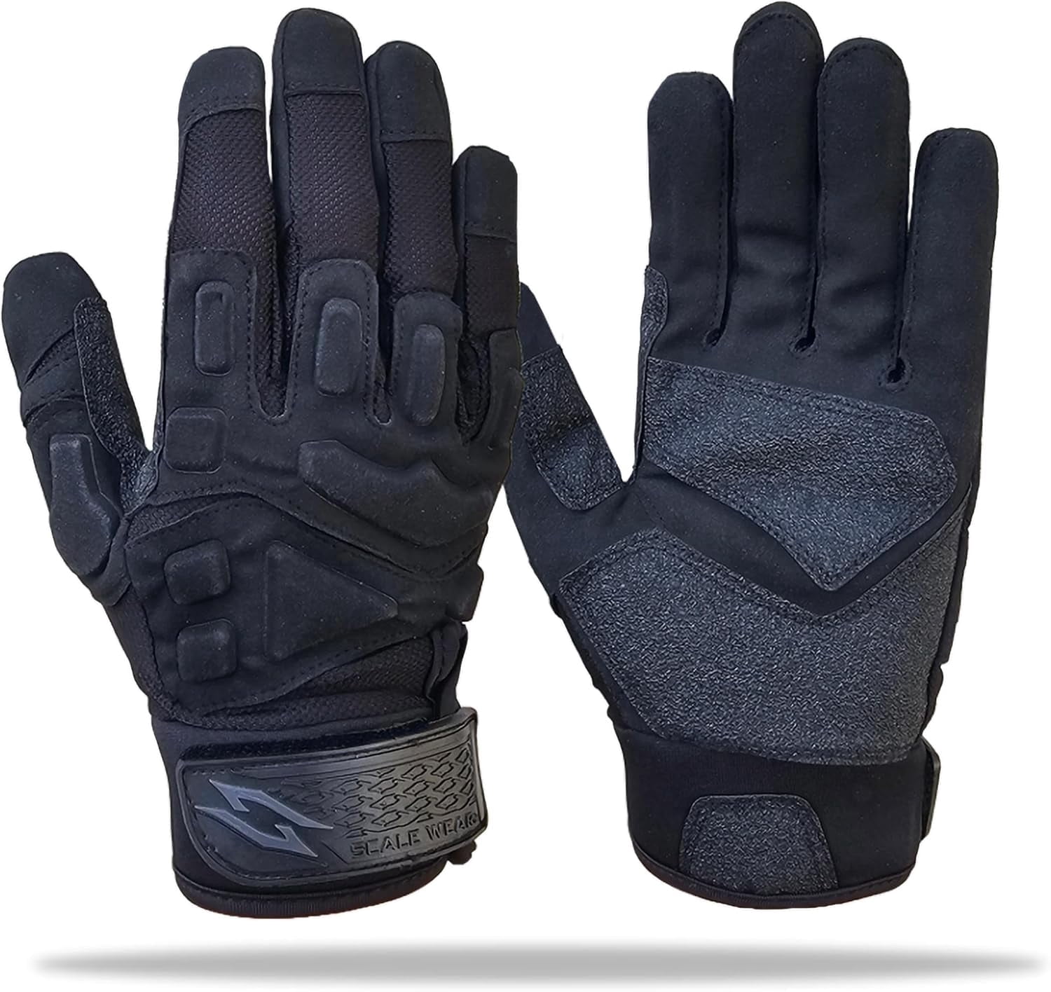 Stealth Football Lineman Gloves Black, Battle College Lineman, Be a Villain Not a Joker with Padded Protection, Youth, Kids, Men, Boys, Small to XXL Sizes
