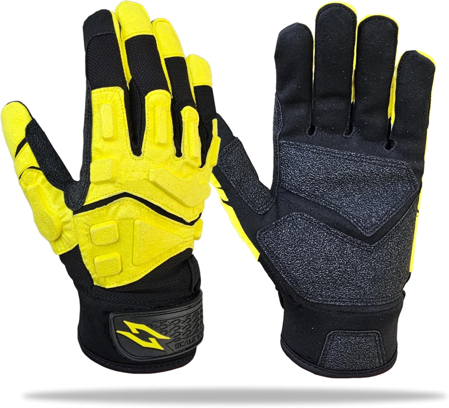 Stealth Football Lineman Gloves Black, Battle College Lineman, Be a Villain Not a Joker with Padded Protection, Youth, Kids, Men, Boys, Small to XXL Sizes