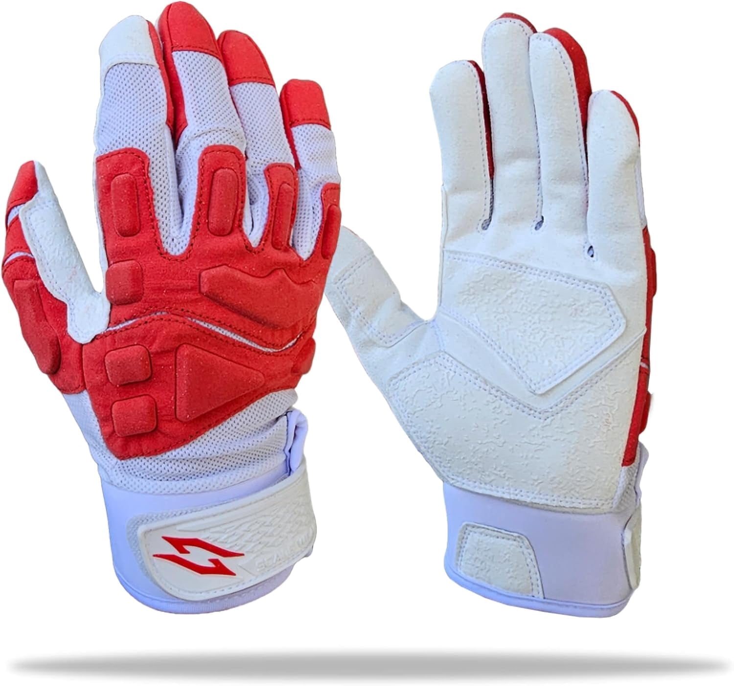 Stealth Football Lineman Gloves White, Battle College Lineman, Be a Villain Not a Joker with Padded Protection, Youth, Kids, Men, Boys, Small to XXL Sizes