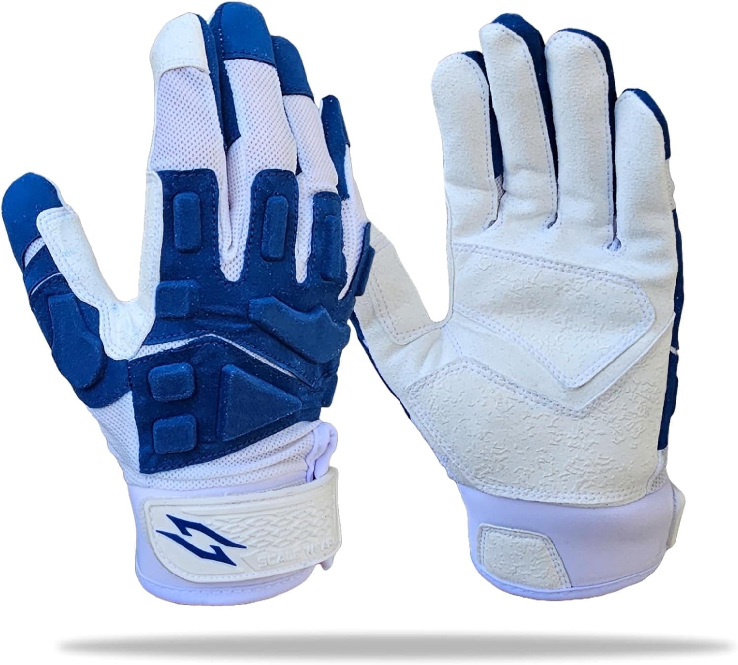 Stealth Football Lineman Gloves White, Battle College Lineman, Be a Villain Not a Joker with Padded Protection, Youth, Kids, Men, Boys, Small to XXL Sizes