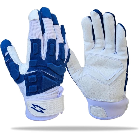 Stealth Football Lineman Gloves White, Battle College Lineman, Be a Villain Not a Joker with Padded Protection, Youth & Kids, Men & Boys, Small to XXL Sizes