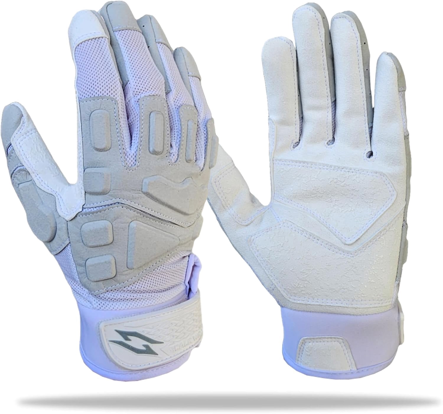 Stealth Football Lineman Gloves White, Battle College Lineman, Be a Villain Not a Joker with Padded Protection, Youth, Kids, Men, Boys, Small to XXL Sizes