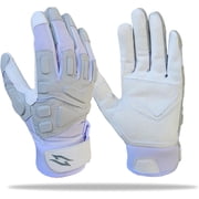 Stealth Football Lineman Gloves White, Battle College Lineman, Be a Villain Not a Joker with Padded Protection, Youth, Kids, Men, Boys, Small to XXL Sizes