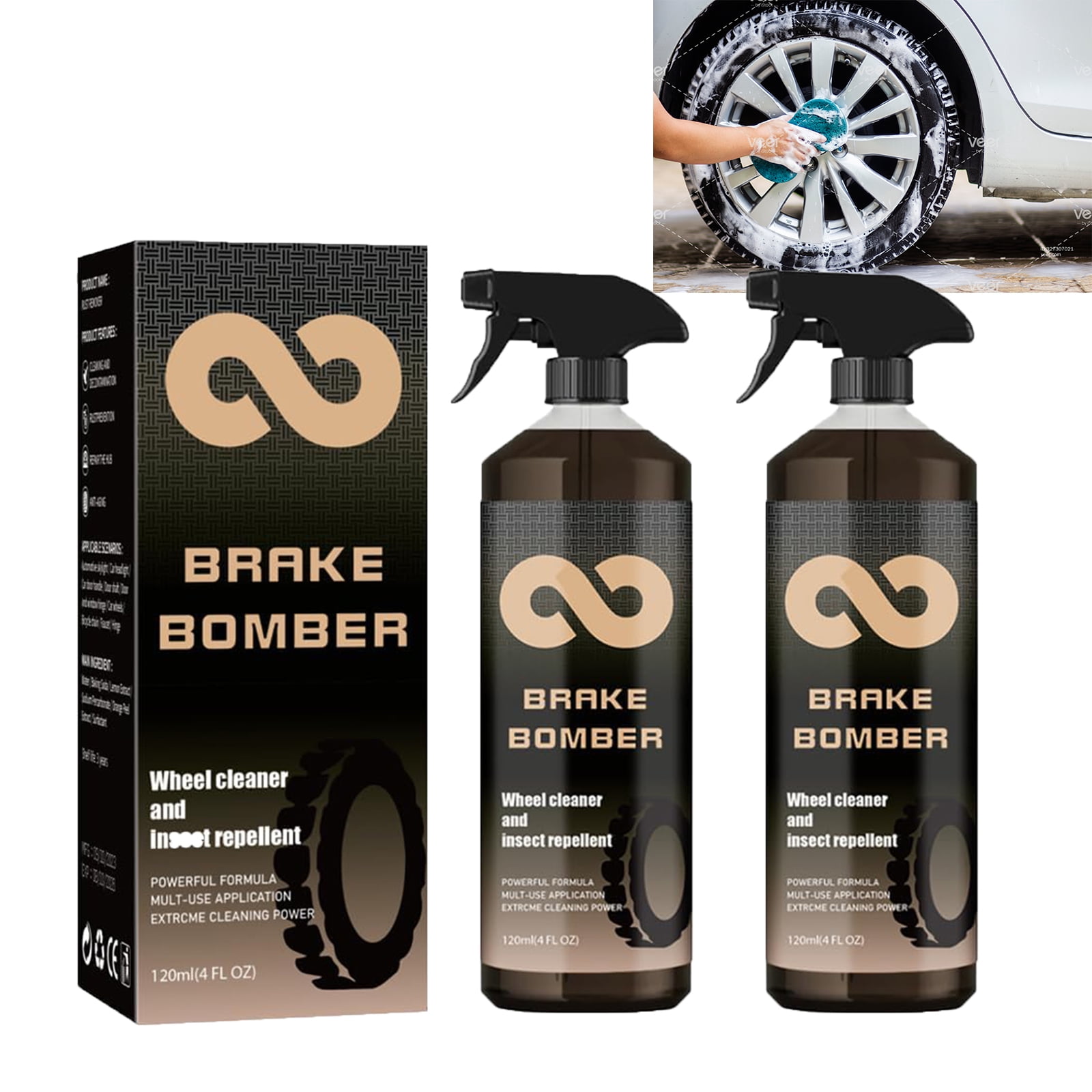 Stealth Garage Brake Bomber, Acid-free Wheel Cleaner Spray, Brake
