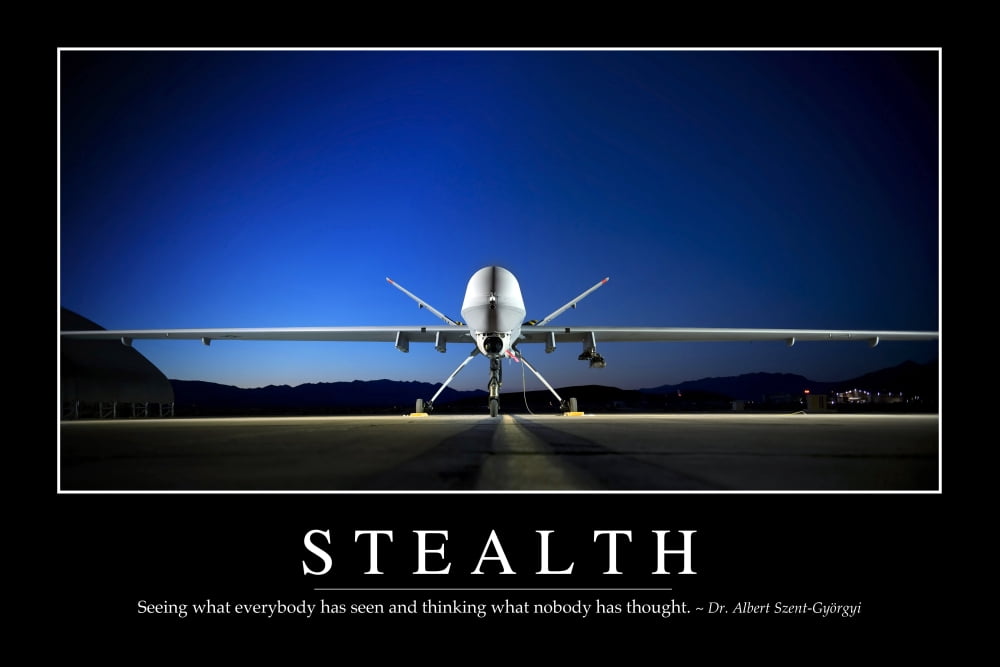 Stealth Inspirational Quote and Motivational Poster Canvas Art - Stocktrek Images (34 x 23)