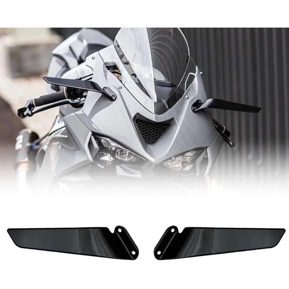 Stealth Mirrors compatible Kawasaki Ninja ZX-6R ZX6R 2019-2025 | Winglet Mirrors made of CNC Aluminum#Angle adjustable#wind wing rearview mirror