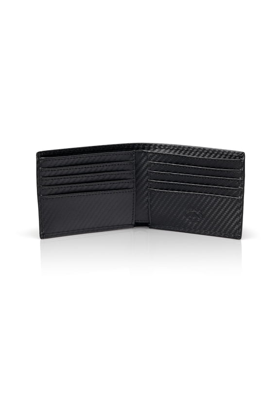 Leather Bifold Wallet For Men - RFID Wallet With 8 Card Slots and Divided Billfold (Carbon Fiber) A101