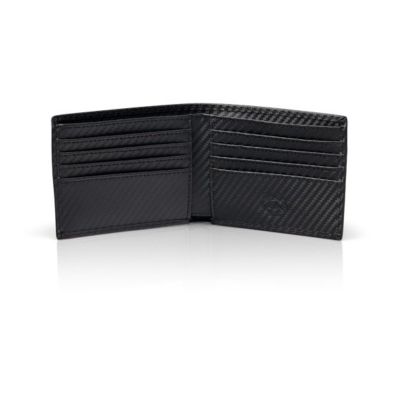 Stealth Mode Leather Bifold Wallet For Men - RFID Wallet With 8 Card Slots and Divided Billfold (Carbon Fiber) Y101