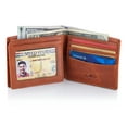 thumbnail image 1 of Stealth Mode Leather Bifold Wallet for Men With ID Window and RFID Blocking (Light Brown), 1 of 8