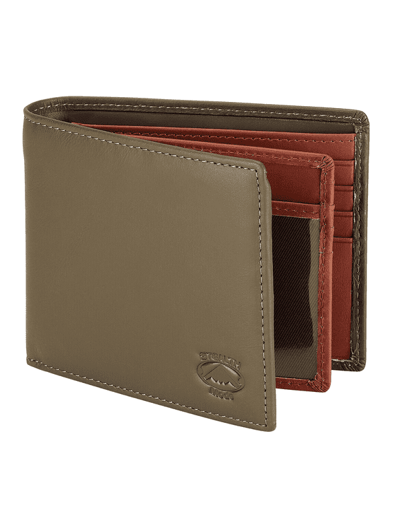 Leather Bifold Wallet for Men With ID Window and RFID Blocking