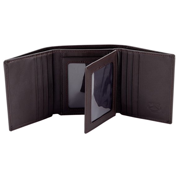 Stealth Mode Leather Trifold RFID Wallet For Men With Flip Out ID Holder (Coffee) Y101