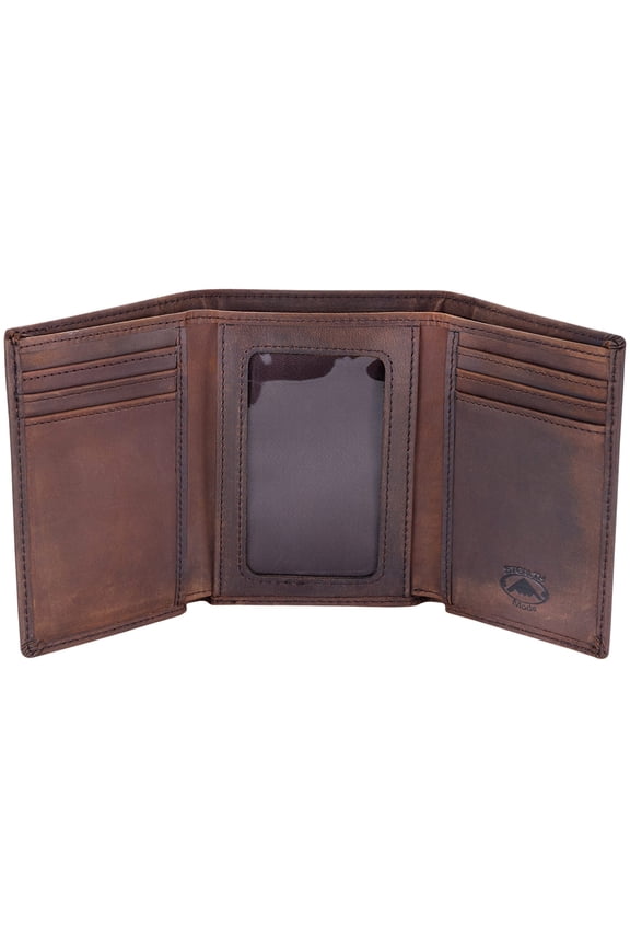 Trifold Leather Wallet for Men with RFID Blocking (Brown) A101