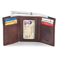 thumbnail image 1 of Stealth Mode Trifold Leather Wallet for Men with RFID Blocking (Brown), 1 of 12