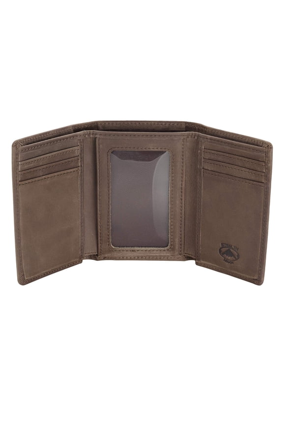 Trifold Leather Wallet for Men with RFID Blocking (Taupe) A101