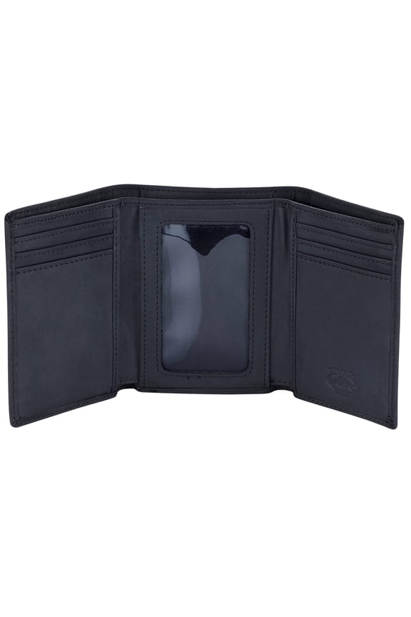 Trifold RFID Blocking Leather Wallet for Men (Black) A101