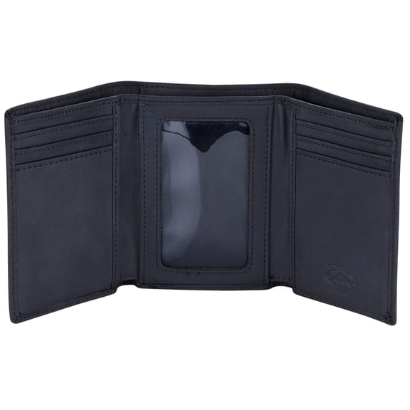 Stealth Mode Trifold RFID Blocking Leather Wallet for Men (Black) Y101