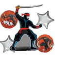 thumbnail image 1 of Stealth Ninja Birthday Party Supplies 5pc Balloon Bouquet Decorations, 1 of 6