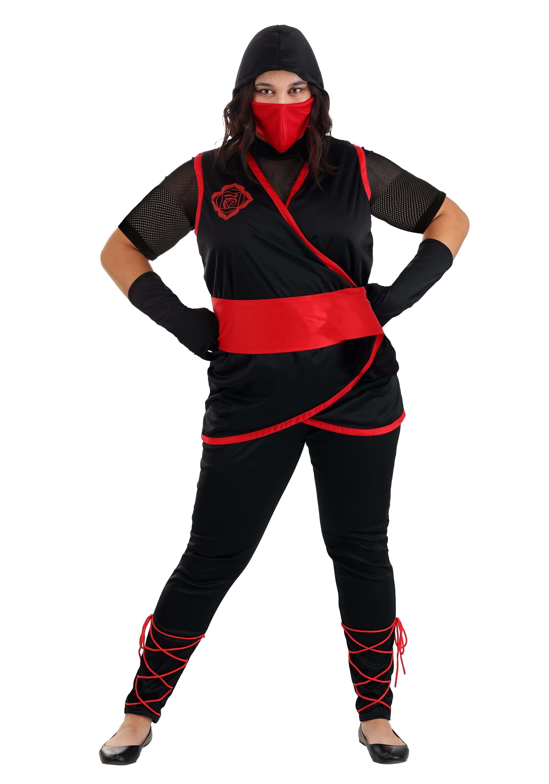 Stealth Shinobi Ninja Adult Plus Size Costume 2X, Size: 2XL, Black