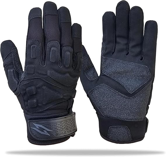 Stealth Padded Football Lineman Gloves – Black, Battle College Lineman, Be a Villain Not a Joker with Padded Stealth Football Gloves with Padded Protection, Youth, Kids, Men, Boys, Small to XXL Sizes