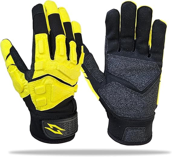 Stealth Padded Football Lineman Gloves – Black, Battle College Lineman, Be a Villain Not a Joker with Padded Stealth Football Gloves with Padded Protection, Youth, Kids, Men, Boys, Small to XXL Sizes