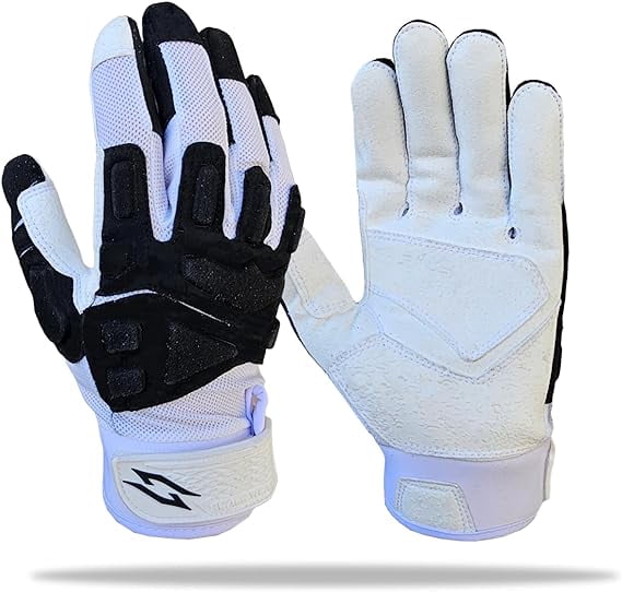 Stealth Padded Football Lineman Gloves – White, Battle College Lineman, Be a Villain Not a Joker with Padded Stealth Football Gloves with Padded Protection, Youth, Kids, Men, Boys, Small to XXL Sizes