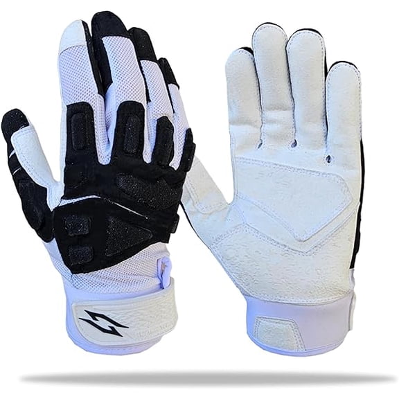 Stealth Padded Football Lineman Gloves – White, Battle College Lineman, Be a Villain Not a Joker with Padded Stealth Football Gloves with Padded Protection, Youth, Kids, Men, Boys, Small to XXL Sizes