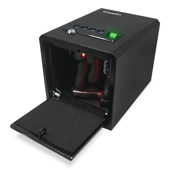 Stealth Quick Access 5 Pistol Gun Safe with Biometric System, 12" x 9" x 9", Solid Steel