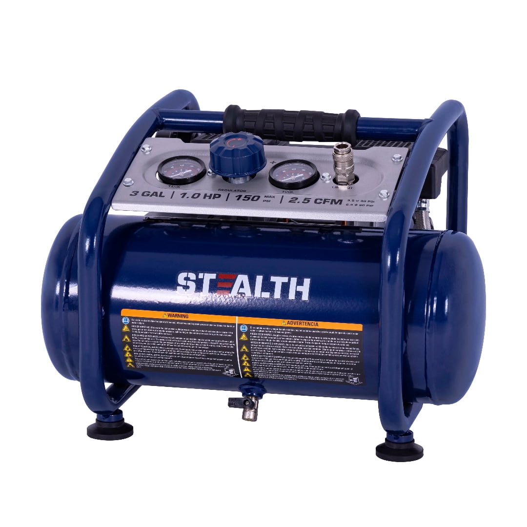 Stealth Ultra Quiet 3 Gallon 150 PSI Portable Electric Oil-Free