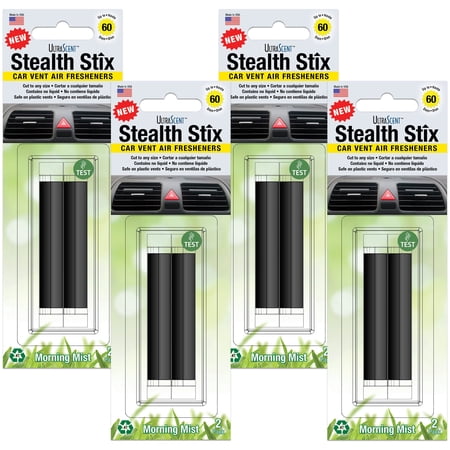 Stealth Stix, Car Air Freshener, Long Lasting Vent Clip Freshener, Morning Mist Scent, 4-Pack (2 per pack)