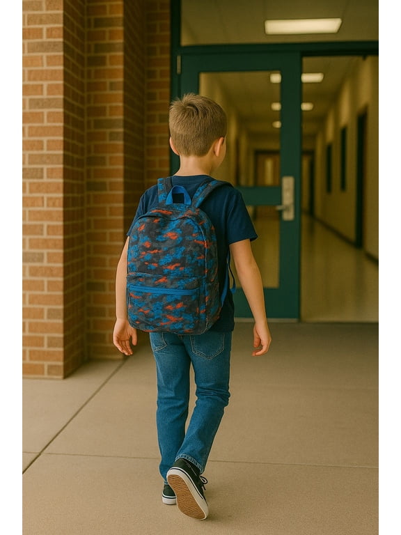 Stealth Strike 16 Blue Red Camo Backpack Bold Rugged School Gear