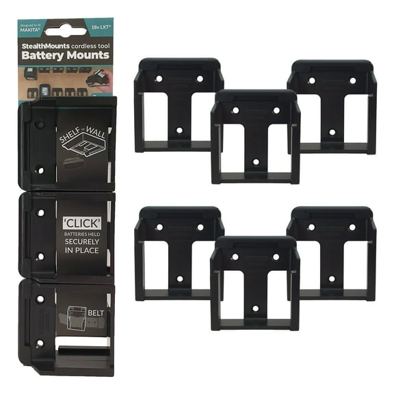 StealthMounts Battery Mount Makita LXT 18V Black 6 Pack