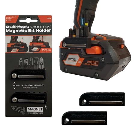StealthMounts Bit Holder for AEG/Ridgid Black 2 Pack