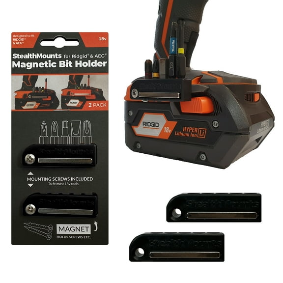StealthMounts Bit Holder for AEG/Ridgid Black 2 Pack